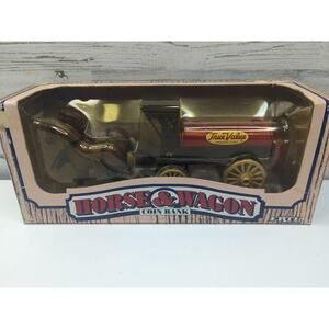 True Value Hardware Horse Drawn Wagon ERTL #7624 1990 Diecast Locking Coin Bank‎